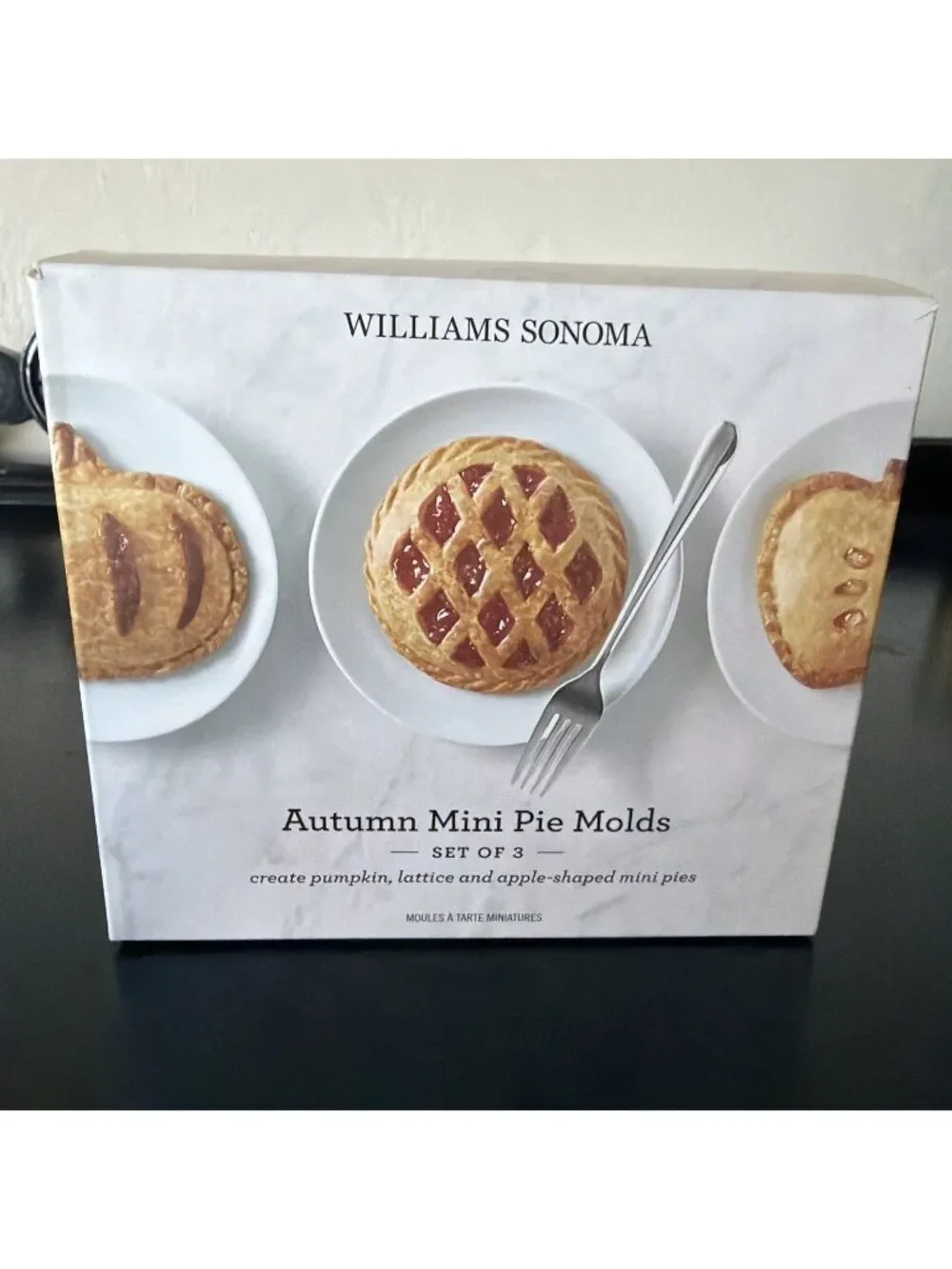 Set 3:Williams Sonoma Autumn Mini Pocket / Hand Pie Molds-Apple, Acorn, Pumpkin